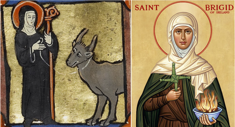 St. Brigid With Cow And Fire | Historic Mysteries