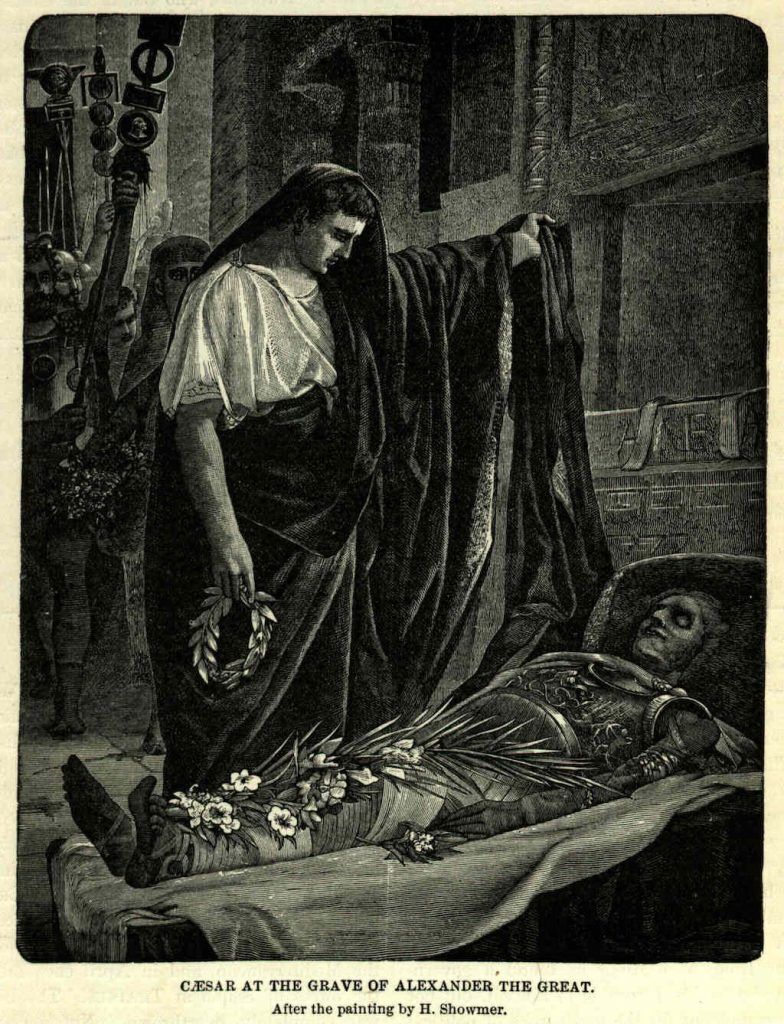 julius caesar at the tomb of alexander the great