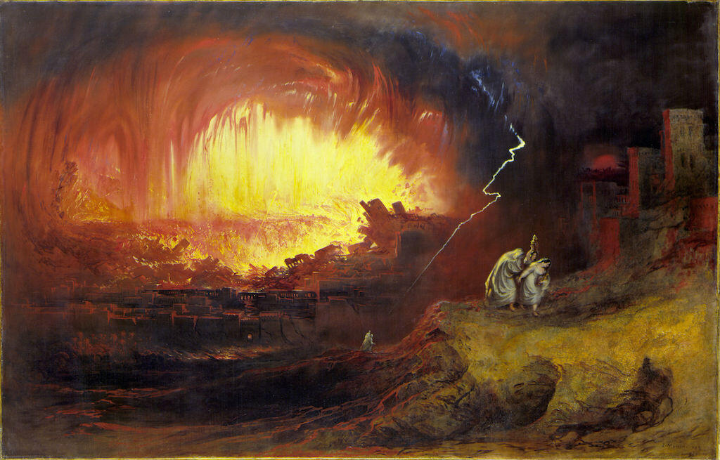 John Martin's 1852 painting showing the destruction of the two cities.